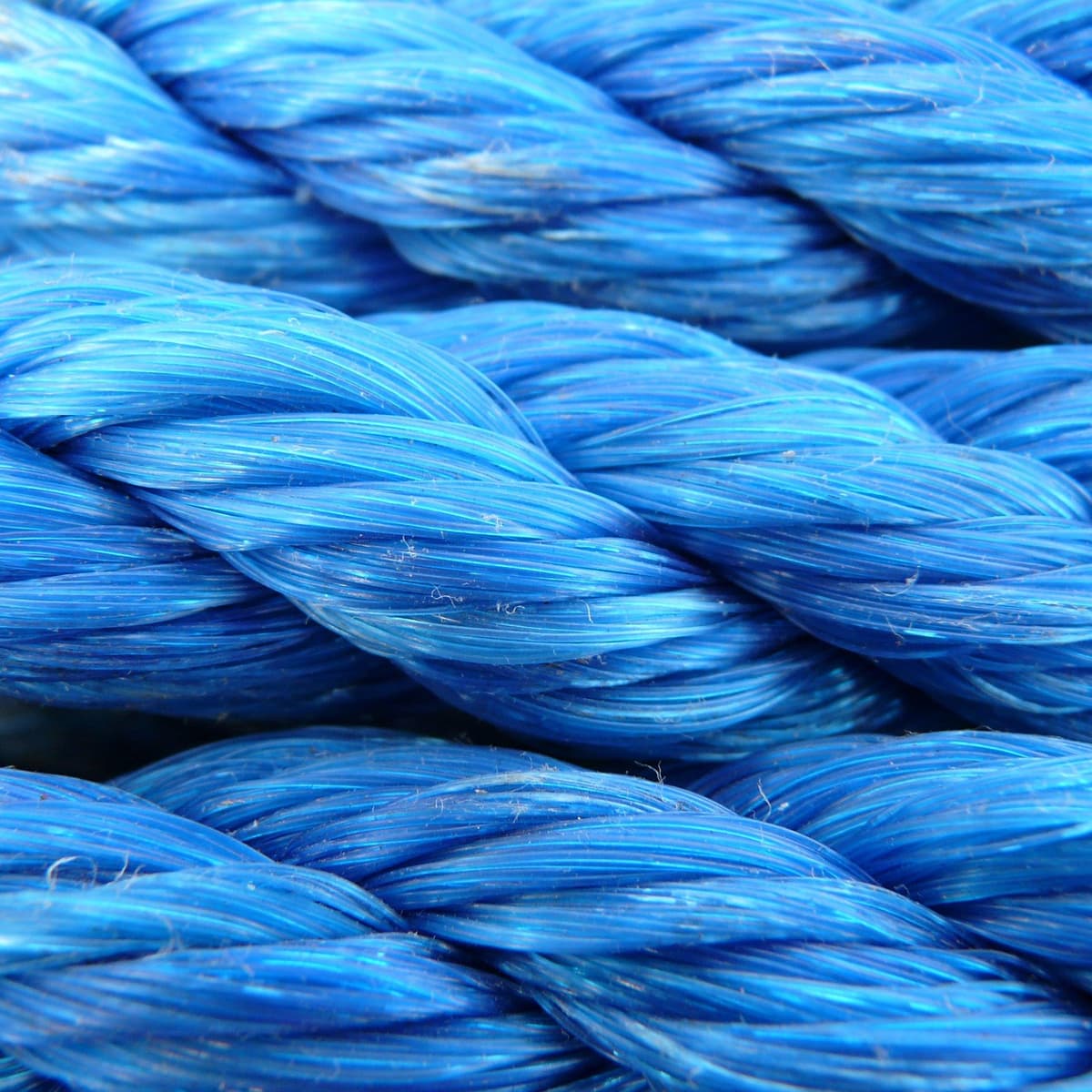 En närbild av ett blått rep.