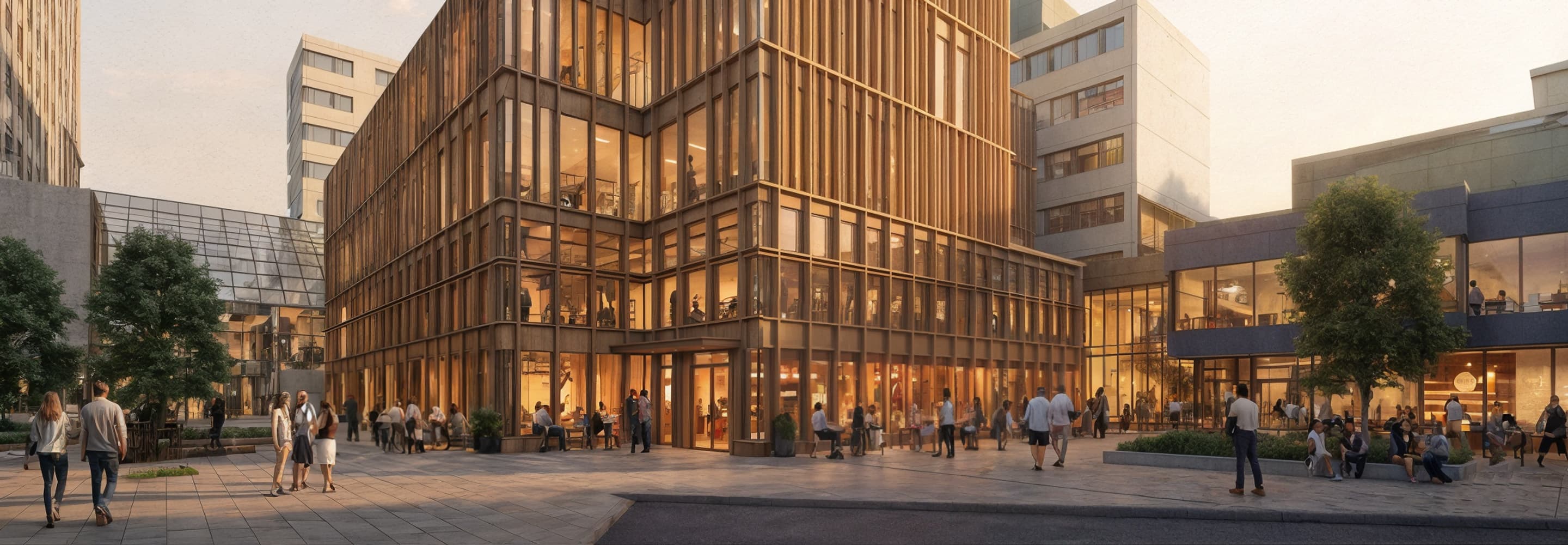 Visionsbild över Banken 11 och 17 i Solna Centrum
