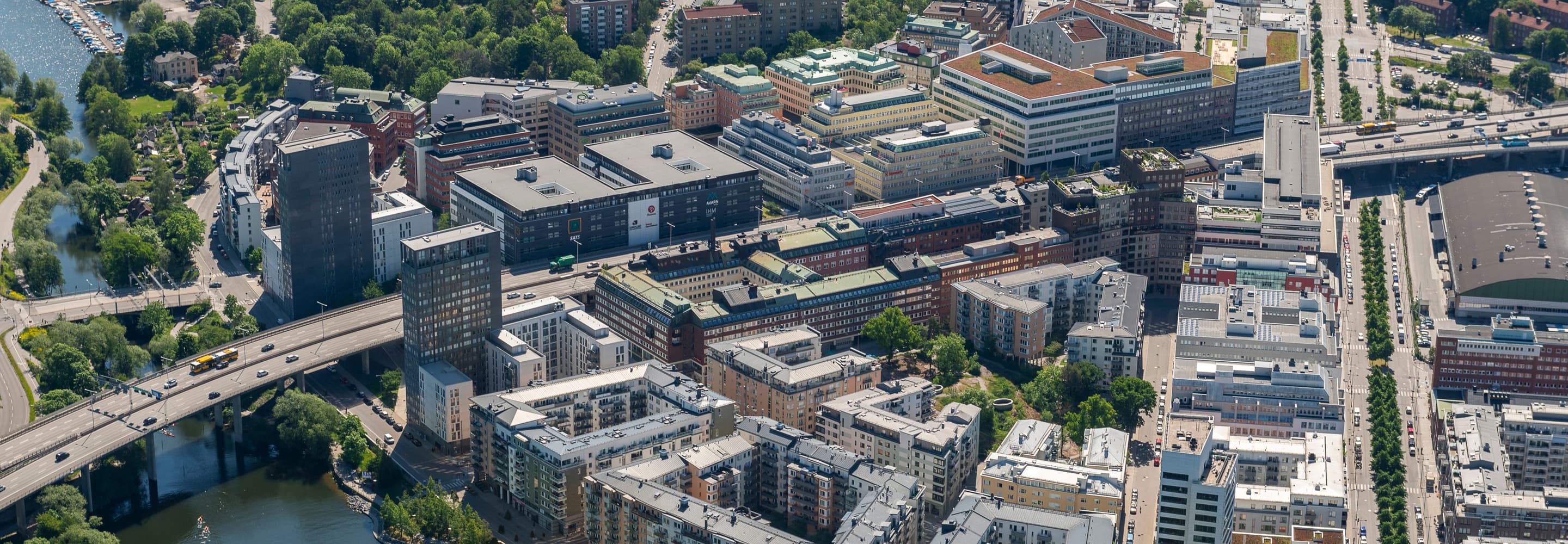 En flygbild av Kungsholmen